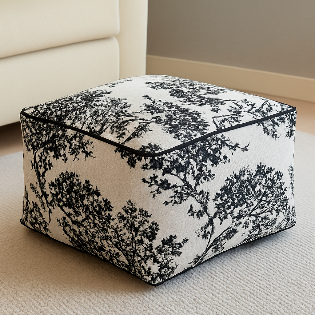 Pouf déco pour chambre, parfait pour lire, se détendre ou poser une tasse